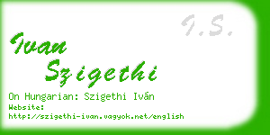 ivan szigethi business card